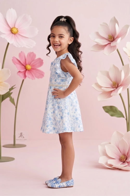 Blue Blossom Flutter Dress M2455
