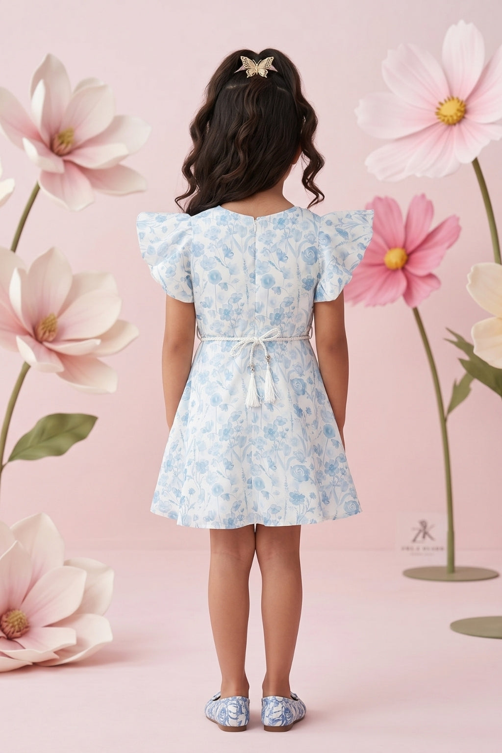 Blue Blossom Flutter Dress M2455