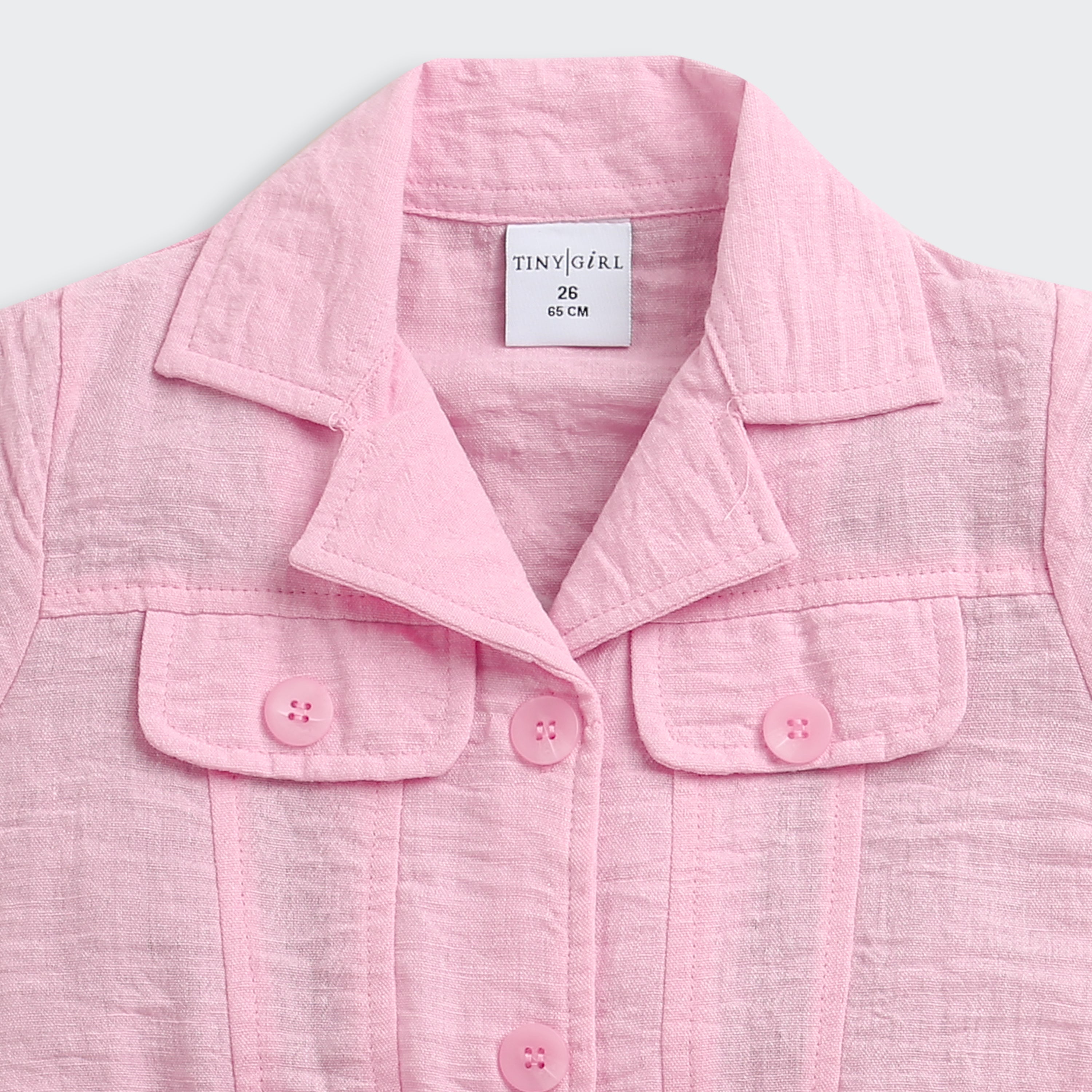 Blush Pink Belted Shirt Dress M2456