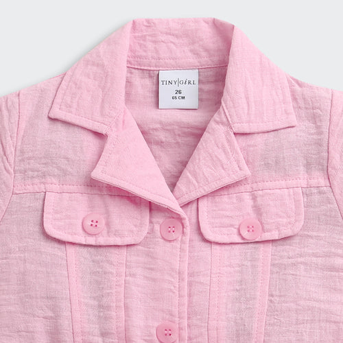 Blush Pink Belted Shirt Dress M2456