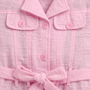Blush Pink Belted Shirt Dress M2456