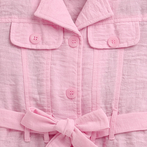 Blush Pink Belted Shirt Dress M2456