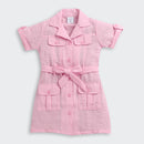 Blush Pink Belted Shirt Dress M2456