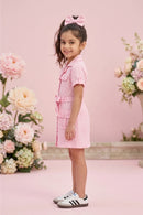 Blush Pink Belted Shirt Dress M2456