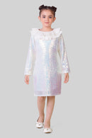 TinyGirls Off-White Sequin Party Dress – Premium Occasion Wear
