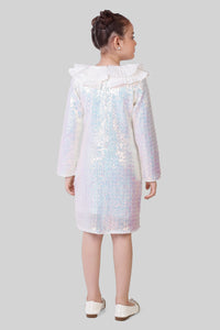 TinyGirls Off-White Sequin Party Dress – Premium Occasion Wear