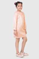 TinyGirls Peach Shimmer Party Dress – Elegant Occasion Wear
