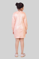 TinyGirls Peach Shimmer Party Dress – Elegant Occasion Wear