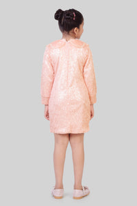 TinyGirls Peach Shimmer Party Dress – Elegant Occasion Wear