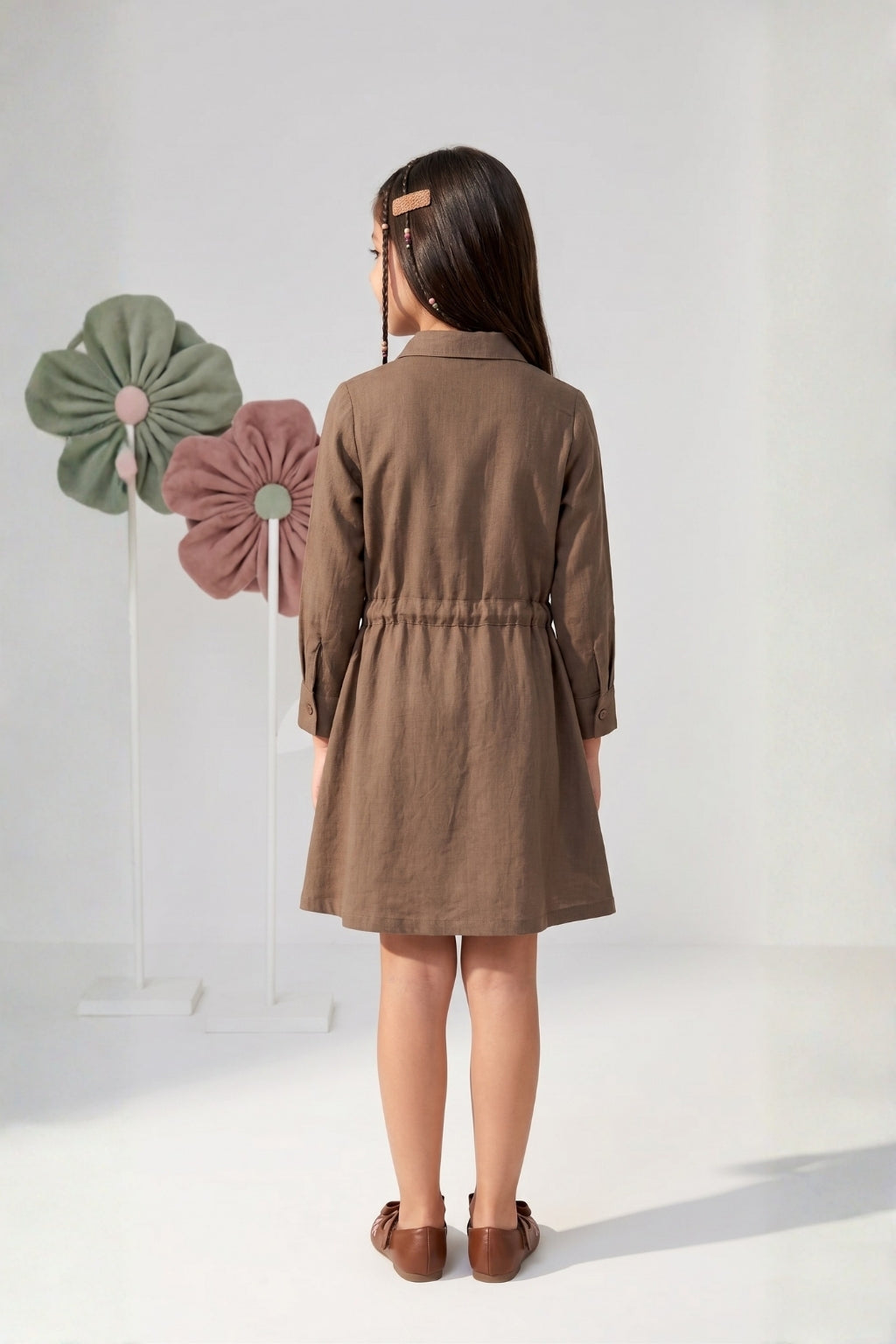Brown Embroidered Cotton Wear M2492