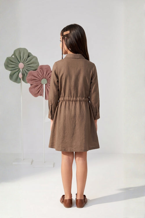 Brown Embroidered Cotton Wear M2492