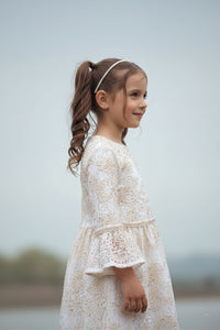 Tiny Girl Off-White Lace Party Dress for Girls