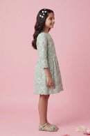 Green Embroidered Cotton Summer Wear M2506
