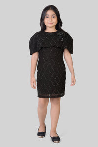 TinyGirl Black Embellished Party Dress for Girls