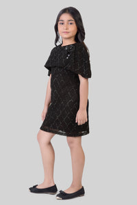 TinyGirl Black Embellished Party Dress for Girls