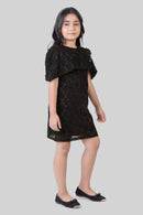 TinyGirl Black Embellished Party Dress for Girls