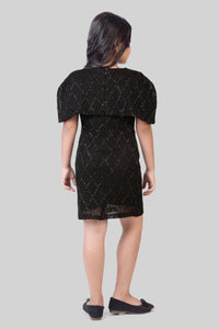 TinyGirl Black Embellished Party Dress for Girls