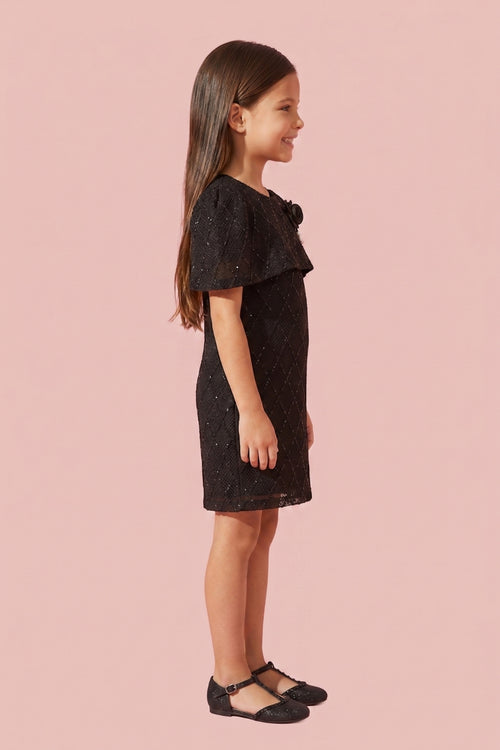 Black Solid Knitted Casual Dress M2507