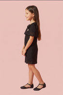 Black Solid Knitted Casual Dress M2507