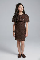 Brown Solid Knitted Dress M2507