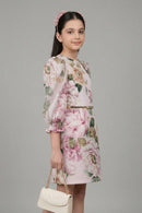 White Floral Long Sleeve Dress M2524