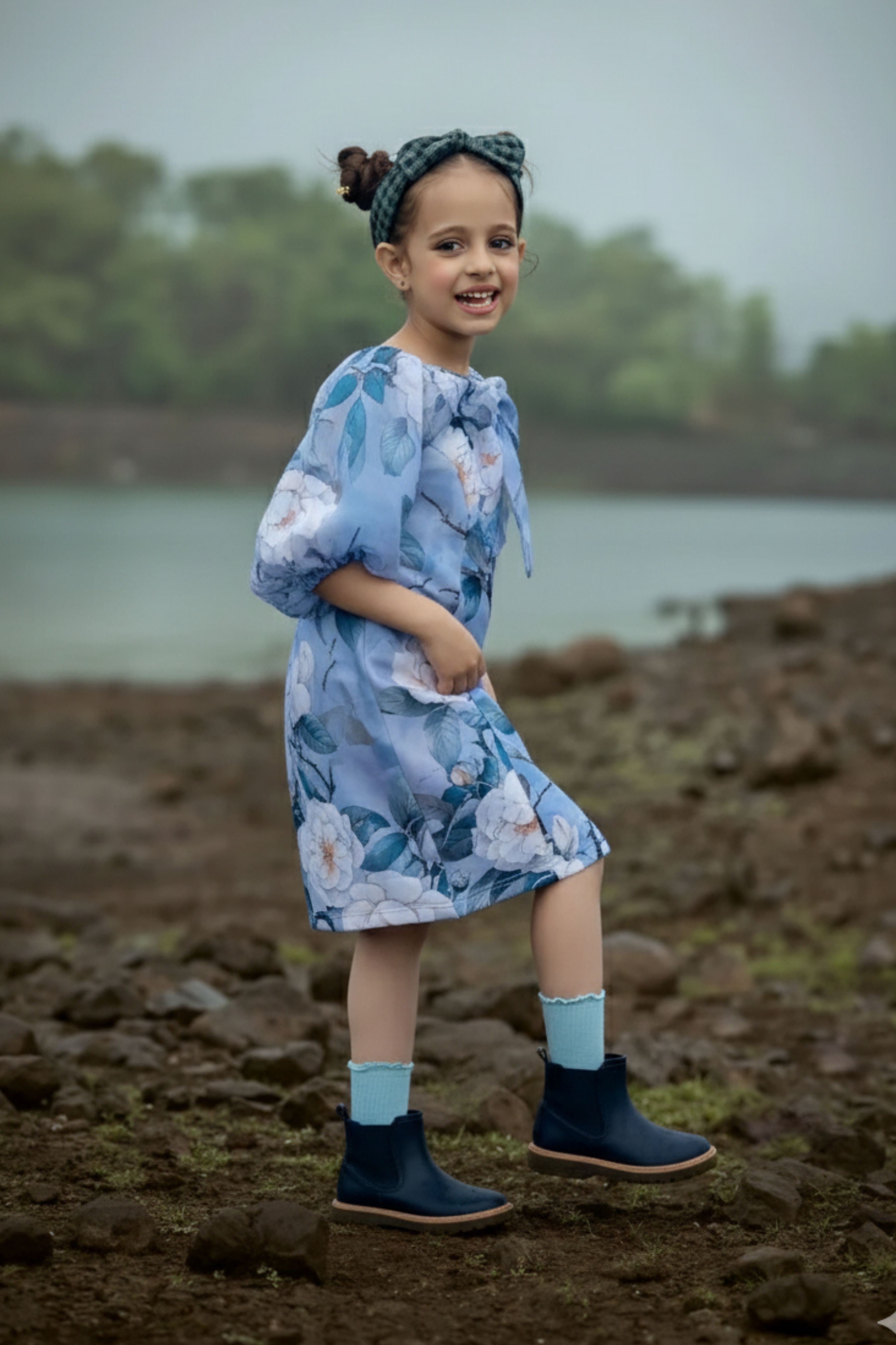Blue Printed Cotton Summer Wear M2529