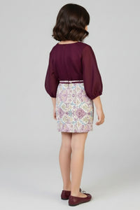 Tiny Girl Girls Party Dress Maroon Embellished Festive Winter