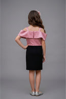 Onion Pink & Black Off-Shoulder Party Dress M2561