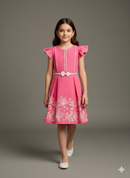 Rosette Grace Flutter Sleeve Party Dress