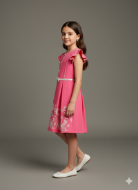 Rosette Grace Flutter Sleeve Party Dress