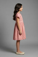 Peach Cotton A-Line Dress M2589