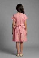 Peach Cotton A-Line Dress M2589