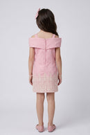 Girls Pink Embroidered Party Dress M2623
