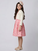 Blush Bloom Pink Floral Midi Dress with Ivory Bolero M2675