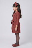 Brown Belted Trench Dress M2686