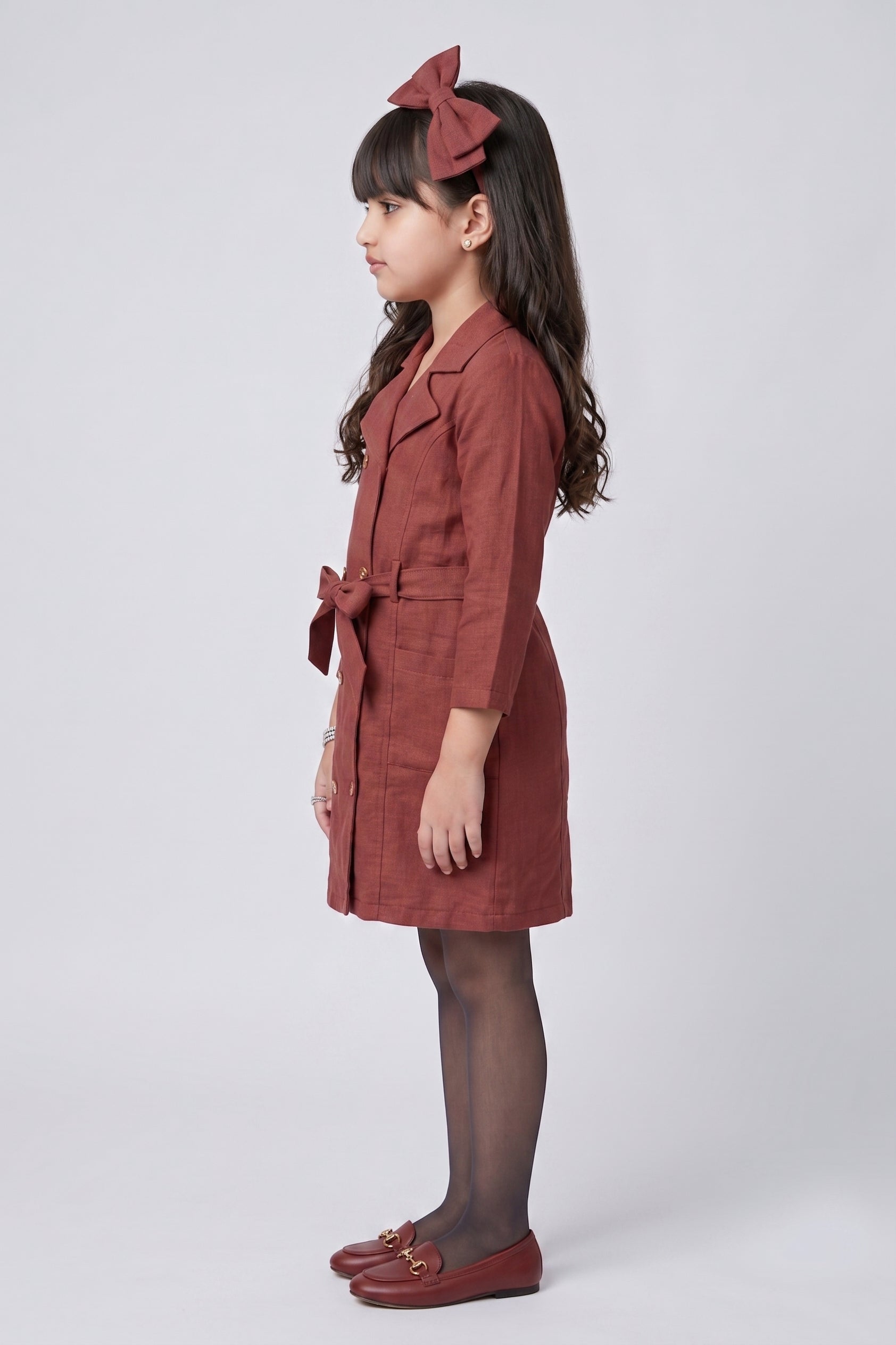 Brown Belted Trench Dress M2686