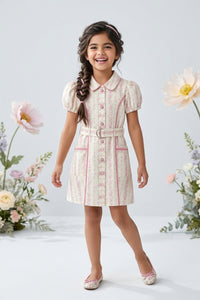 Blush Petal Belted Shirt Dress M2400