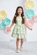 Green Floral Tiered Dress M2437