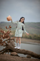 TinyGirl Pastel Green Embroidered Party Dress for Girls