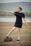 TinyGirl Black Embellished Party Dress for Girls