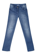 Classic Blue Stretch Denim Jeans for Girls