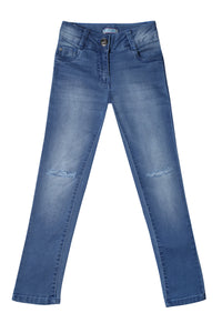 Classic Blue Stretch Denim Jeans for Girls