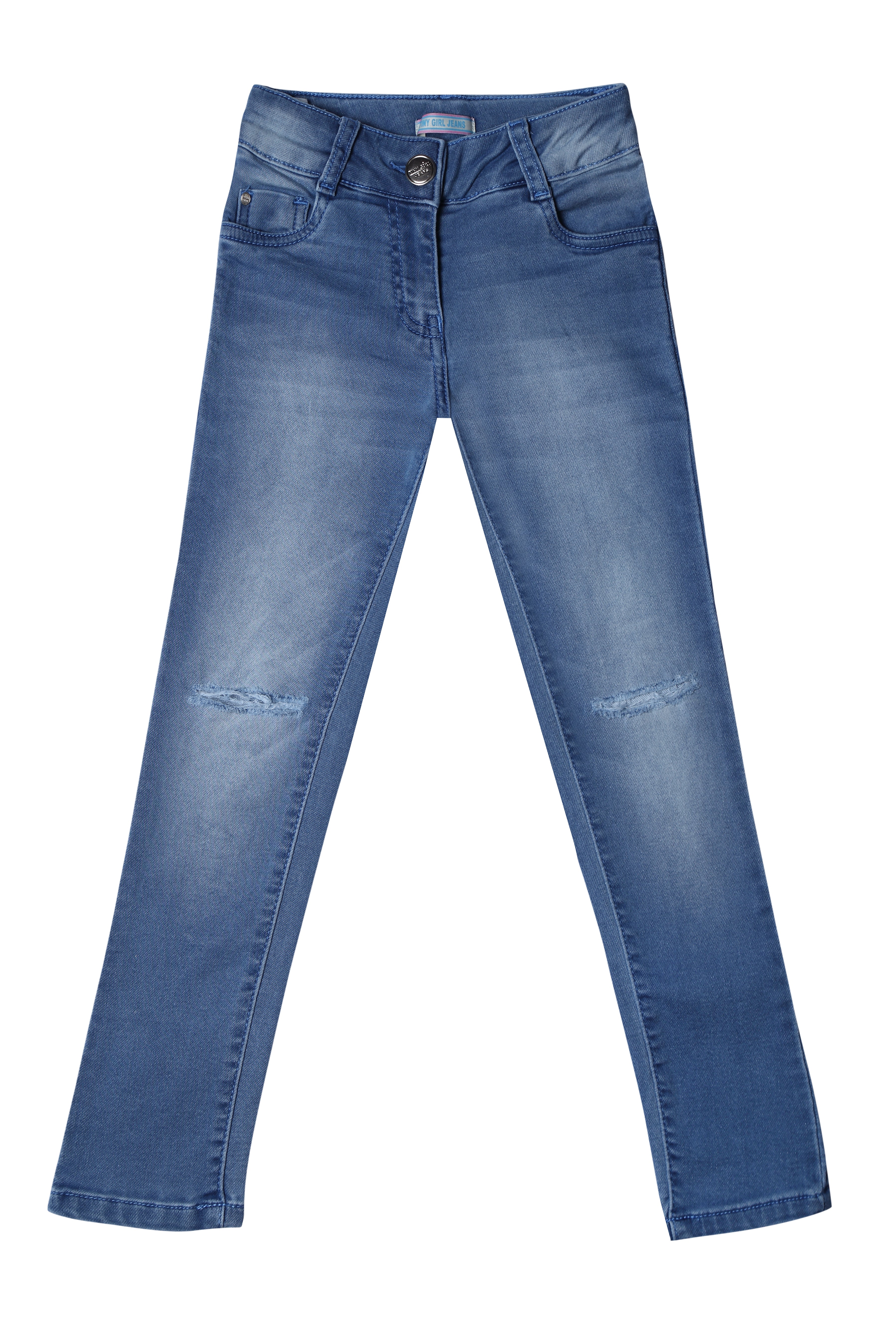 Classic Blue Stretch Denim Jeans for Girls