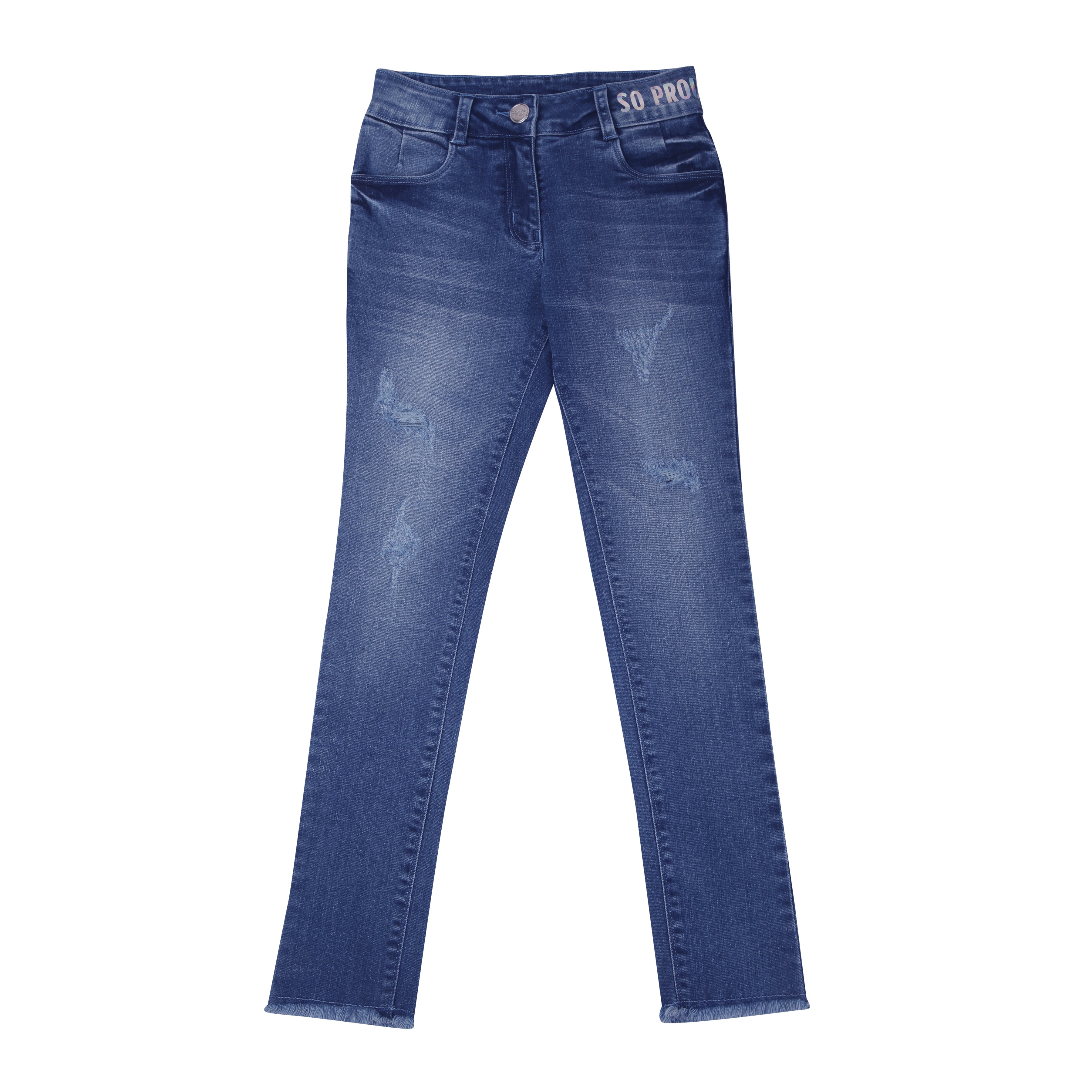 Girls Blue Skinny Fit Denim Jeans