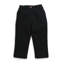 Girls Black Straight Fit Pants