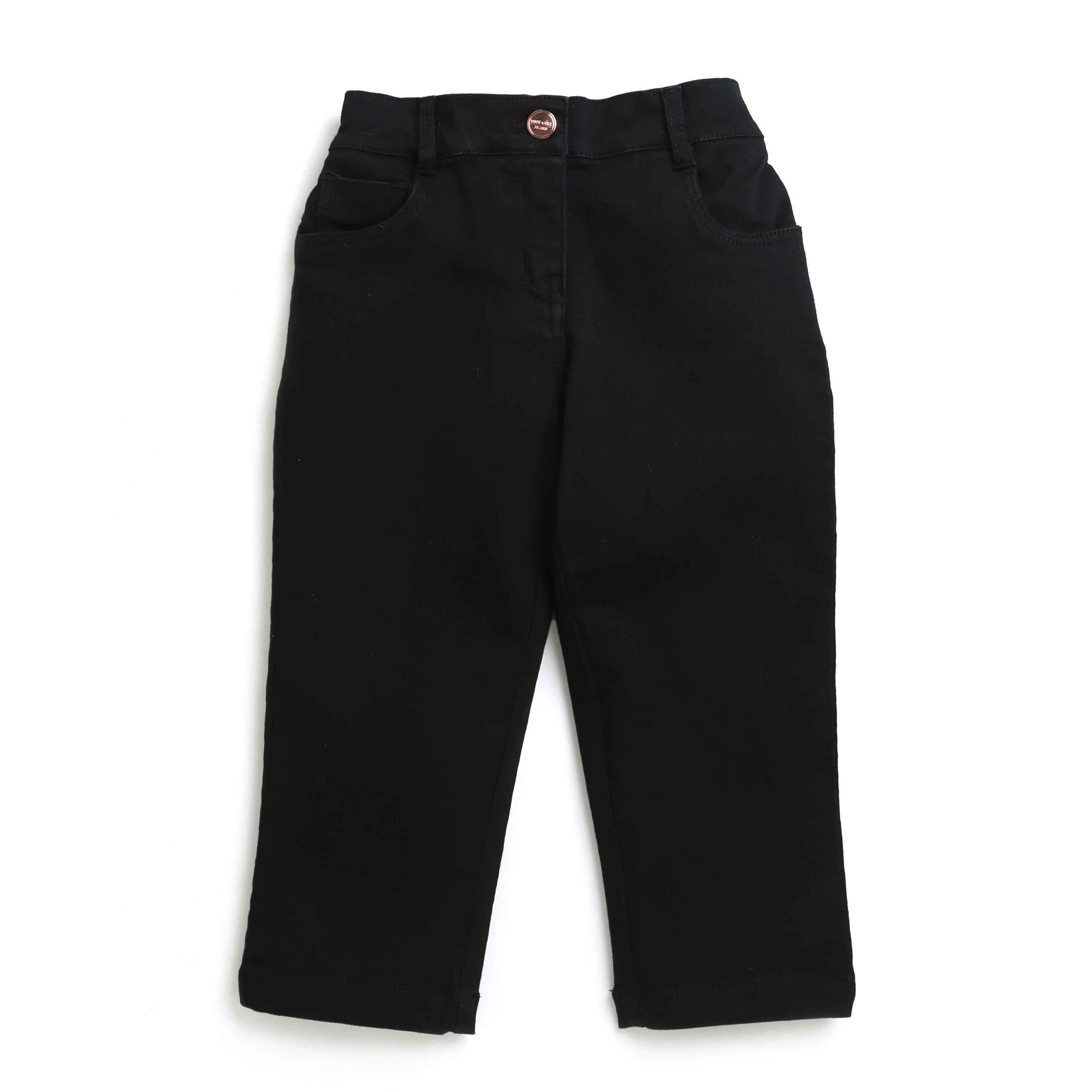 Girls Black Straight Fit Pants