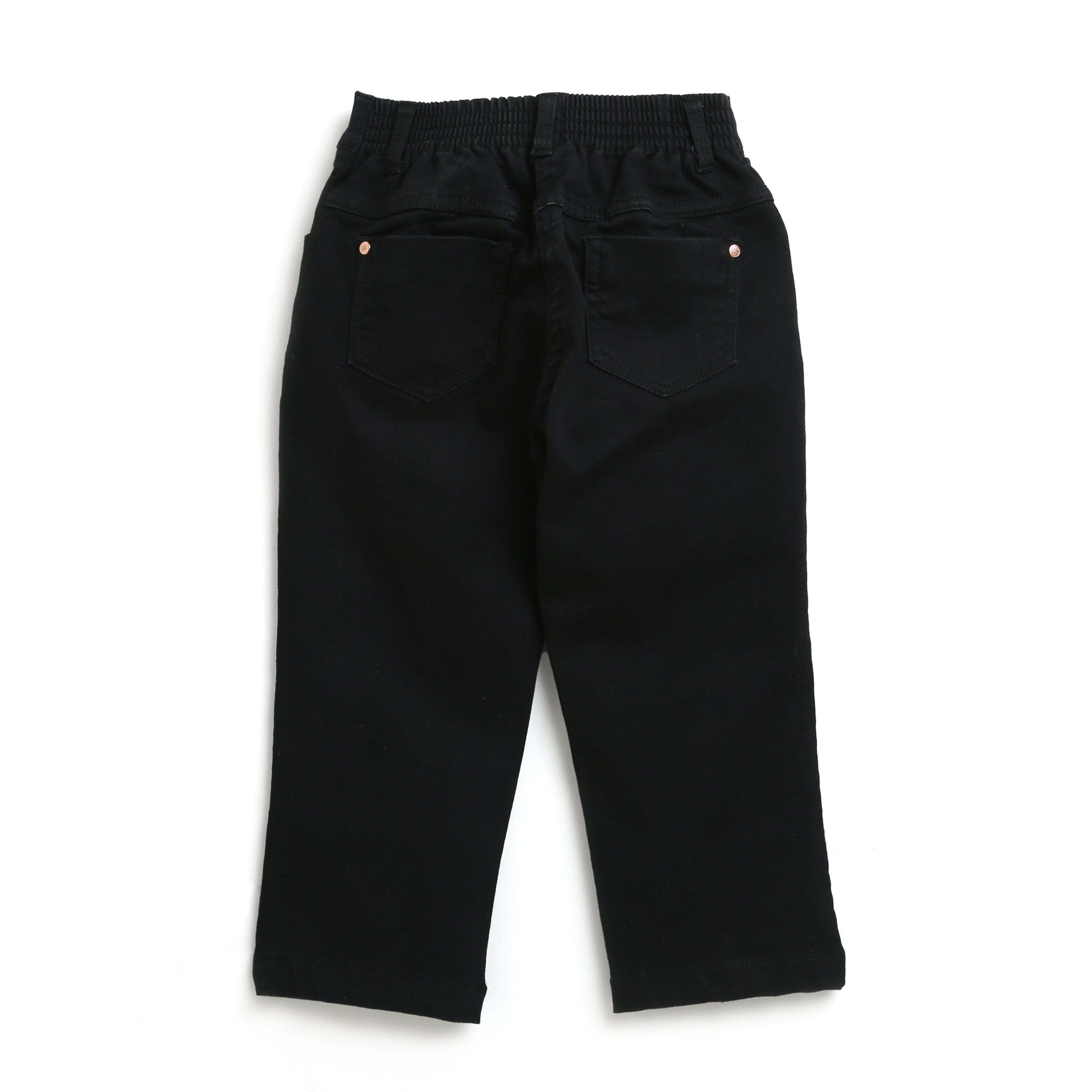 Girls Black Straight Fit Pants