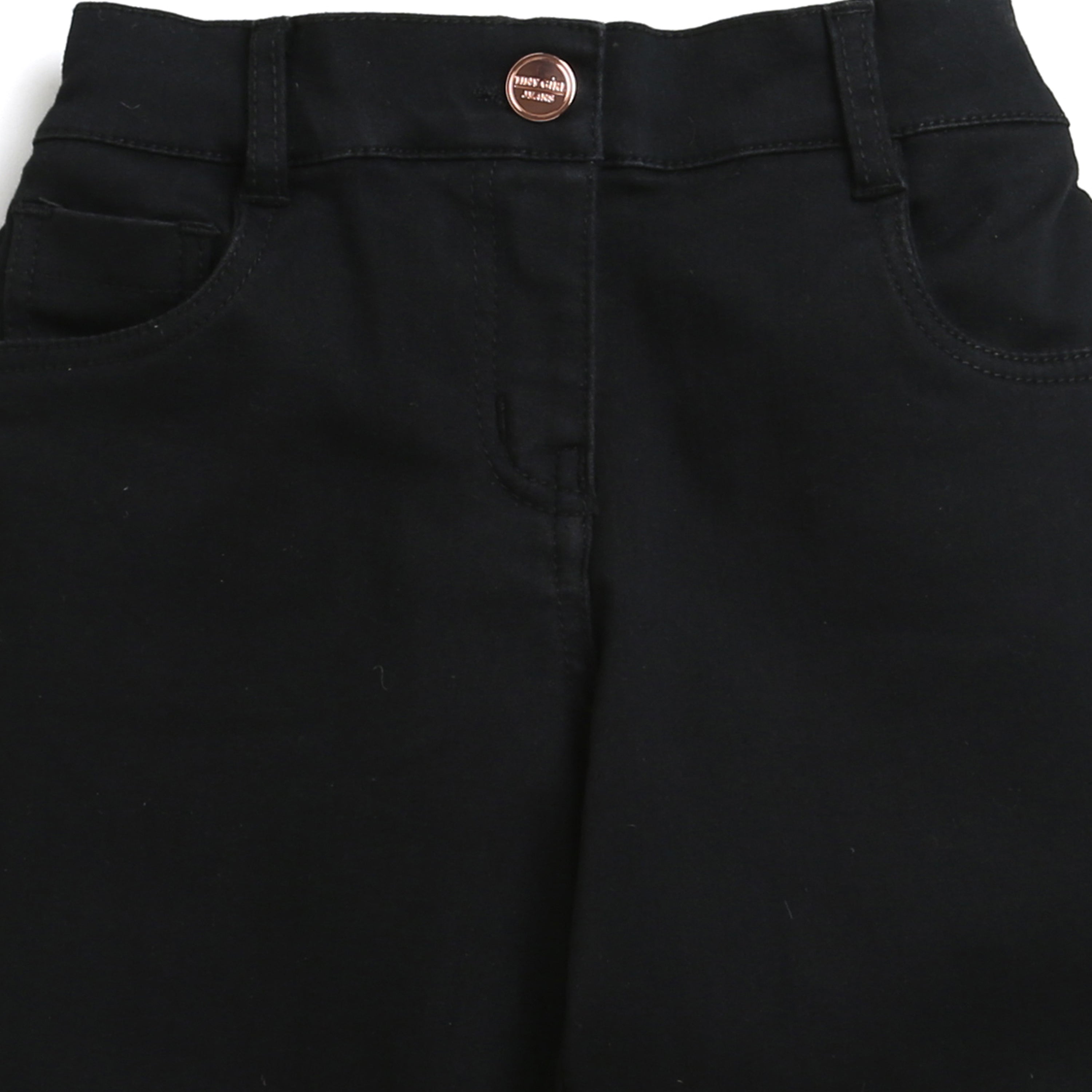 Girls Black Straight Fit Pants