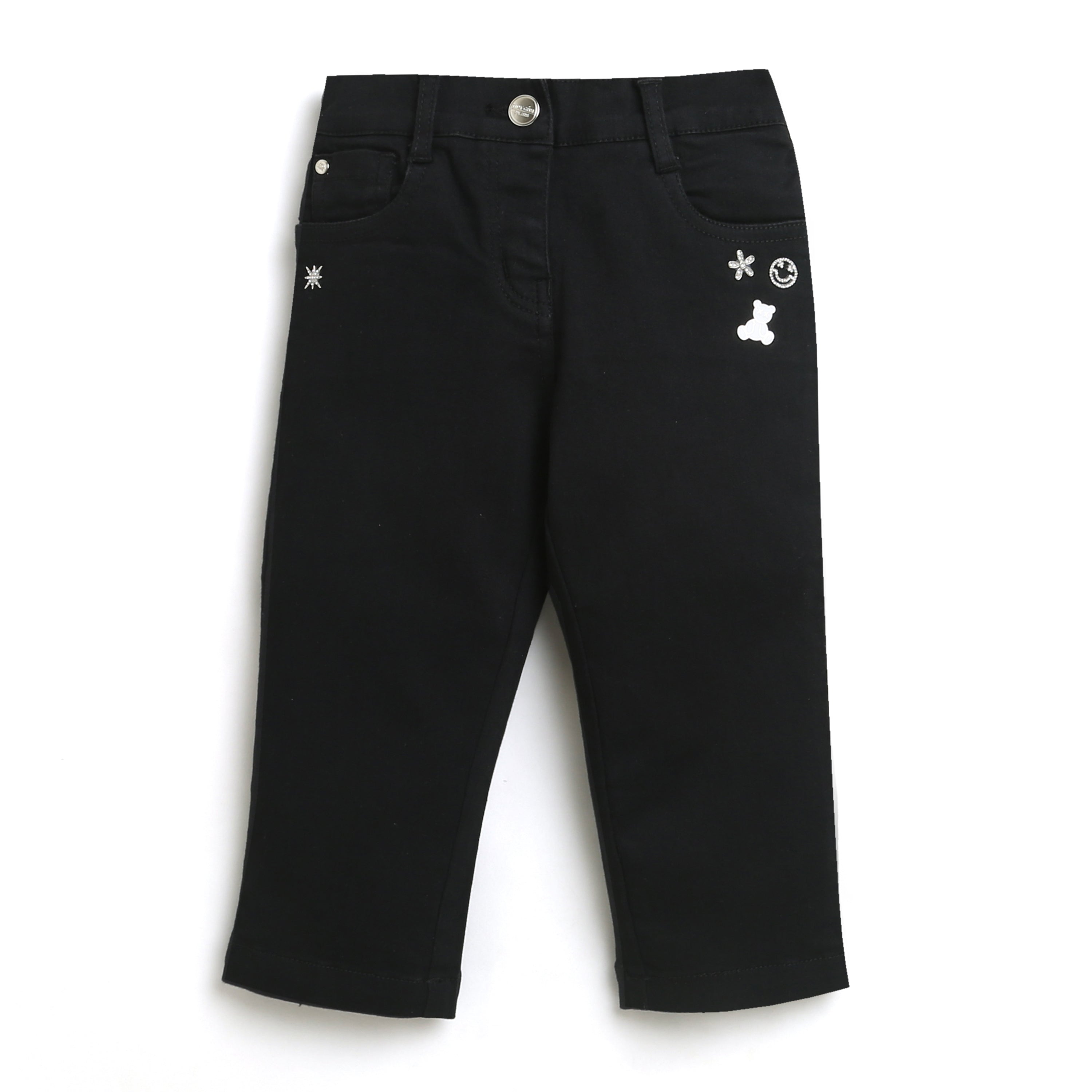 Girls Black Casual Pocket Pants