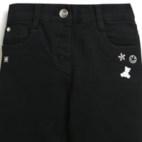 Girls Black Casual Pocket Pants